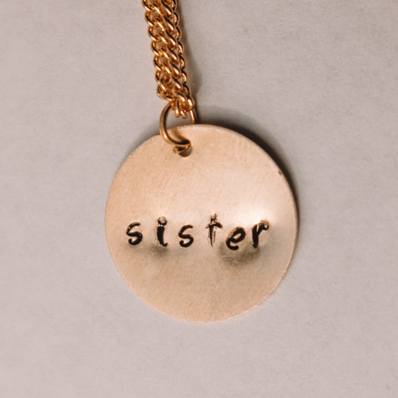 Jewelry - Custom Sister Hand-Stamped Metal Stamped Necklace